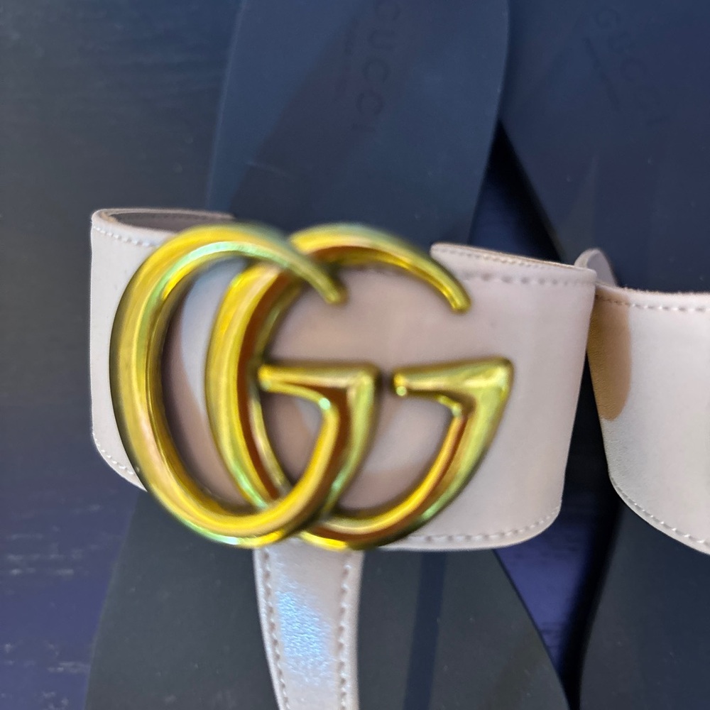 Gucci Tan Marmont thongs Double G - Picture 3 of 8